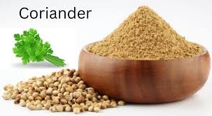 Coriander leaves and ground spice
